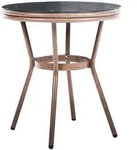 Beliani Bistrotisch, Grau, Kunststoff, 4-Sitzer, Rund, 70x76x70 cm, Esszimmer,