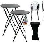 Chefgastro Stehtisch, Schwarz, Metall, Rund,Rund, 60x110x110 cm, Esszimmer, Tische,