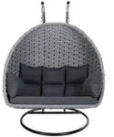 Home Deluxe H&auml;ngesessel, Hellgrau, Metall, Kunststoff, 127x155x76 cm, Gartenm&ouml;bel,