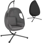 tectake H&auml;ngesessel, Anthrazit, Textil, Baum/Pflanze/Natur, 100x201x97 cm,