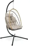 Beautysofa H&auml;ngesessel, Beige, Metall, 1-Sitzer, 109x192x124 cm, Gartenm&ouml;bel,