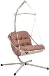 Beliani H&auml;ngesessel, Braun, Beige, Textil, 109x195x101 cm, Gartenm&ouml;bel,