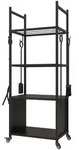 Outsunny Kaminholzregal, Schwarz, Metall, 30x118x45 cm, Kleinm&ouml;bel, Kamine &