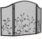 Homcom Kaminschutzgitter, Schwarz, Metall, 1x75x122 cm, Kleinm&ouml;bel, Kamine &