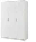 [en.casa] Kleiderschrank, Wei&szlig;, Holzwerkstoff, 4 F&auml;cher, Rechteckig, 120x176x52 cm,