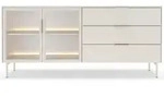 Selsey Sideboard, Taupe, Metall, 2 F&auml;cher, 3 Schubladen, Rechteckig,...