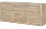 Massivmoebel24 Sideboard, Wei&szlig;, Holz, Echtholz,Mangoholz, 3 F&auml;cher, 185x80x40...