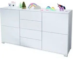 Vladon Sideboard, Wei&szlig;, Holzwerkstoff, 138.5x75.5x35 cm, Wohnzimmer, Kommoden &
