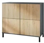 Vladon Kommode, Eiche, Holzwerkstoff, 92.5x83.5x35 cm, Wohnzimmer, Kommoden &