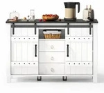 Stilvora Anrichte, Wei&szlig;, Holzwerkstoff, Metall, 2 F&auml;cher, 3 Schubladen,