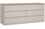 Boxxx Sideboard, Eiche, Kaschmir, Holzwerkstoff, 6 Schublade(n) Schubladen,