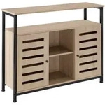 tectake Sideboard, Natur, Holzwerkstoff, Beton Optik, Rechteckig, 37x82x100 cm,