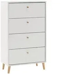 Mid.you Kommode, Wei&szlig;, Holz, Eiche, massiv, 4 Schublade(n) Schubladen, 60.1x101.3x33