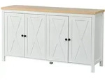 Stilvora Sideboard, Wei&szlig;, Holz, 2 F&auml;cher, Rechteckig,Rechteckig, eckig,...