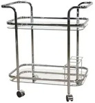 Mid.you Servierwagen, Chrom, Metall, Glas, Uni, 69x75x44 cm, einfacher Aufbau,