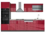 Vicco K&uuml;chenzeile, Rot, Anthrazit, Holzwerkstoff, K&uuml;chenblock,Rechteckig,