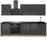 Vicco K&uuml;chenzeile, Anthrazit, Eiche, Holzwerkstoff, Rechteckig, 280x206.8x60...