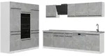 Vicco K&uuml;chenzeile, Grau, Wei&szlig;, Holzwerkstoff, Rechteckig, 180x206.8x46 cm,...