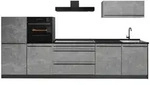 Vicco K&uuml;chenzeile, Grau, Anthrazit, Holzwerkstoff, Rechteckig, 340x143x60 cm,