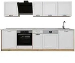 Vicco K&uuml;chenzeile, Wei&szlig;, Honigeiche, Holzwerkstoff, Rechteckig, 280x206.8x60...