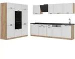 Vicco K&uuml;chenzeile, Wei&szlig;, Honigeiche, Holzwerkstoff, Rechteckig, 180x206.8x60...