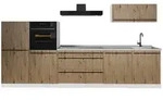 Vicco K&uuml;chenzeile, Eiche Artisan, Wei&szlig;, Holzwerkstoff, Rechteckig, 340x143x60...