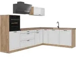 Vicco Eckk&uuml;che, Wei&szlig;, Honigeiche, Holzwerkstoff, Formgebogen, 287x206.8x60 cm,