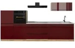 Vicco K&uuml;chenzeile, Rot, Eiche, Holzwerkstoff, Rechteckig, 340x143x60 cm,...