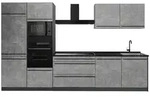 Vicco K&uuml;chenzeile, Grau, Anthrazit, Holzwerkstoff, Rechteckig, 340x206.8x60 cm,