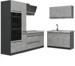 Vicco Eckk&uuml;che, Grau, Anthrazit, Holzwerkstoff, Formgebogen, 230x206.8x46 cm,