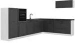 Vicco Eckk&uuml;che, Anthrazit, Wei&szlig;, Holzwerkstoff, Rechteckig, 327x143x60 cm,...