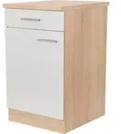 Respekta K&uuml;chenunterschrank Merle, Wei&szlig;, Eiche, Holzwerkstoff, 1 F&auml;cher, 1