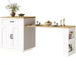 Okwish K&uuml;cheninsel, Wei&szlig;, Holzwerkstoff, 80x95.5x70 cm, K&uuml;chen,...