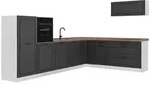 Vicco Eckk&uuml;che, Anthrazit, Wei&szlig;, Holzwerkstoff, Rechteckig, 327x143x46 cm,...