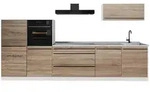 Vicco K&uuml;chenzeile, Sonoma Eiche, Wei&szlig;, Holzwerkstoff, Rechteckig, 340x143x60...