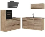 Vicco K&uuml;chenzeile, Sonoma Eiche, Eiche, Holzwerkstoff, Rechteckig, 160x143x46...