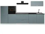Vicco K&uuml;chenzeile, Blaugrau, Wei&szlig;, Holzwerkstoff, Rechteckig, 340x143x60 cm,