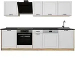 Vicco K&uuml;chenzeile, Wei&szlig;, Honigeiche, Holzwerkstoff, Rechteckig, 280x206.8x46...