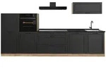 Vicco K&uuml;chenzeile, Anthrazit, Eiche, Holzwerkstoff, Rechteckig, 340x143x60 cm,