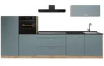 Vicco K&uuml;chenzeile, Blaugrau, Honigeiche, Holzwerkstoff, Rechteckig, 340x143x60...
