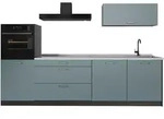 Vicco K&uuml;chenzeile, Blaugrau, Anthrazit, Holzwerkstoff, Rechteckig, 280x143x60...