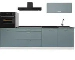 Vicco K&uuml;chenzeile, Blaugrau, Wei&szlig;, Holzwerkstoff, Rechteckig, 280x143x60 cm,