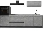 Vicco K&uuml;chenzeile, Grau, Anthrazit, Holzwerkstoff, Rechteckig, 280x143x60 cm,