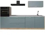 Vicco K&uuml;chenzeile, Blaugrau, Honigeiche, Holzwerkstoff, Rechteckig, 280x143x60...