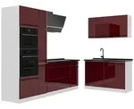 Vicco Eckk&uuml;che, Rot, Wei&szlig;, Holzwerkstoff, Formgebogen, 230x206.8x60 cm,...