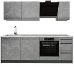Vicco K&uuml;chenzeile, Grau, Anthrazit, Holzwerkstoff, Rechteckig, 220x81.6x60 cm,