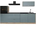 Vicco K&uuml;chenzeile, Blaugrau, Honigeiche, Holzwerkstoff, Rechteckig, 280x143x60...