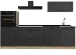 Vicco K&uuml;chenzeile, Anthrazit, Eiche, Holzwerkstoff, Rechteckig, 280x143x46 cm,