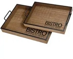Home Styling Collection Serviertabletts, Braun, Holzwerkstoff, 30x8x41.5 cm,