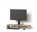 Livinity&reg; Monitorst&auml;nder, Wei&szlig;, Eiche, Holzwerkstoff, Rechteckig, 80x12x23.5...